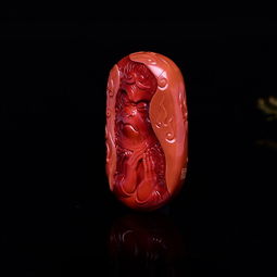 宝玉石级南红柿子红带锦红齐天大圣挂件 传奇灵动之选