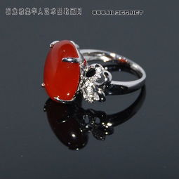 汉雅珠宝银镶红玉髓戒指 经典与品质的交织